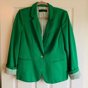 The Limited Kelly Green Blazer with Striped Lining